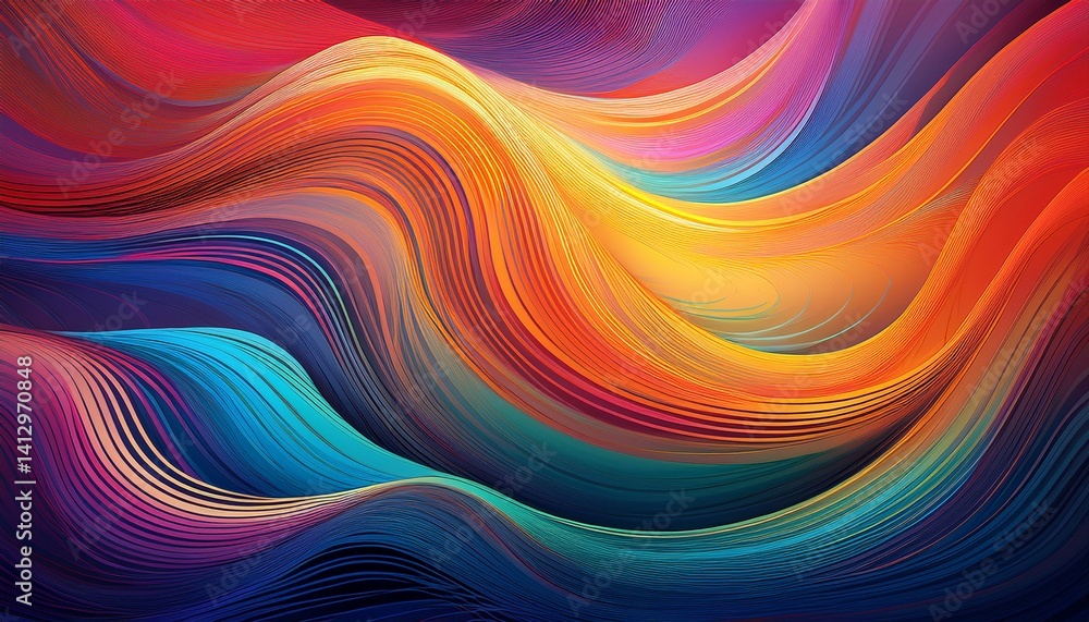 colorful abstract design with flowing lines and waves colorful abstract design with flowing lines and waves