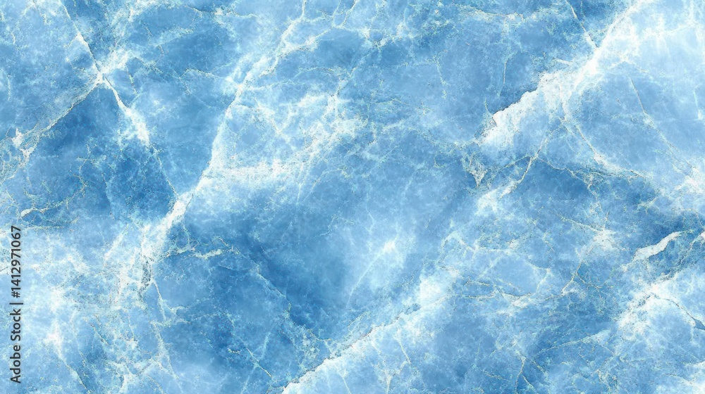 Fototapeta premium Light blue marble texture. Veined surface with light streaks