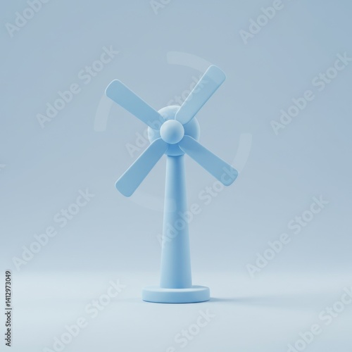 Obraz na płótnie Minimalist monochrome blue windmill model for eco-friendly design concepts w salonie