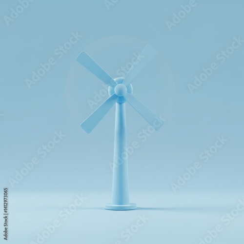 Obraz na płótnie Minimalist wind turbine concept for renewable energy design w salonie