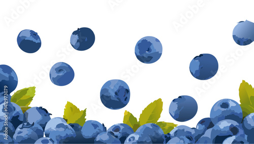 blueberry falling vector icon design