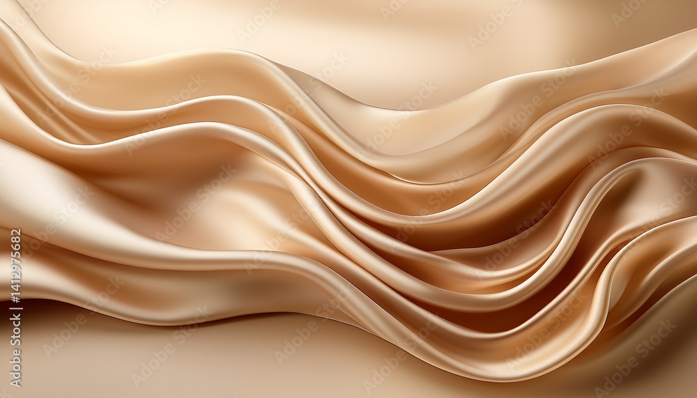 Fototapeta premium elegant beige flowing background silk smoothly with soft light