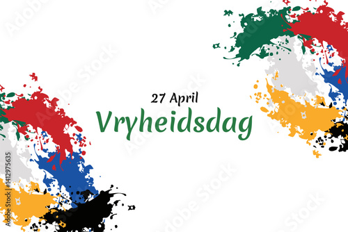 Translation: April 27. Freedom Day. Freedom day (Vryheidsdag) National day of South Africa Vector illustration. Suitable for greeting card, poster and banner.