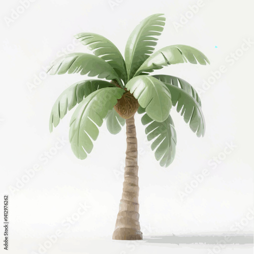 3d rendering illustration of coconut trees on the beach
