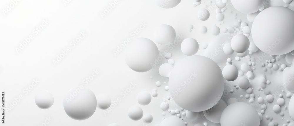 Abstract white spheres background with clean and modern design Concept of science, technology, and minimalist elegance Abstract white spheres background with clean and modern design Concept of science, technology, and minimalist elegance