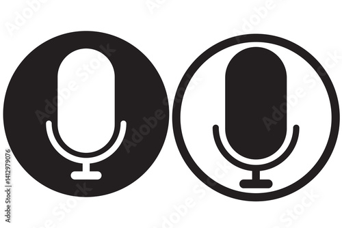 Microphone Icons set. variant microphone icon. Karaoke mic. Podcast microphone. web and mobile icons. vector illustration