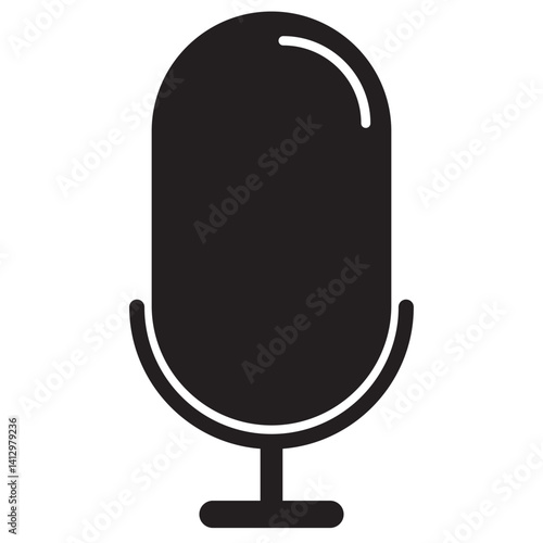 Microphone black icons set. Variant microphone flat or line vector collection isolated on transparent background. Karaoke mic. Podcasting, music, voice, speech, radio sign or symbol for web and mobile
