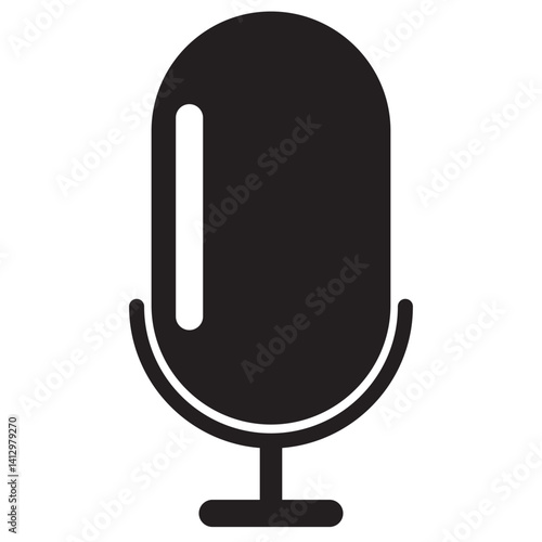 Microphone black icons set. Variant microphone flat or line vector collection isolated on transparent background. Karaoke mic. Podcasting, music, voice, speech, radio sign or symbol for web and mobile