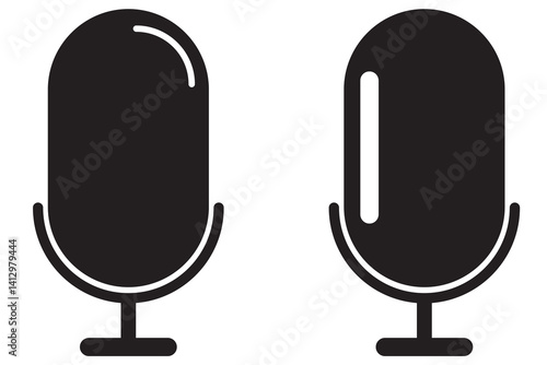 Microphone Icons set. variant microphone icon. Karaoke mic. Podcast microphone. web and mobile icons. vector illustration