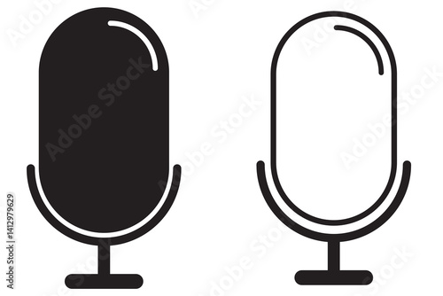 Microphone Icons set. variant microphone icon. Karaoke mic. Podcast microphone. web and mobile icons. vector illustration