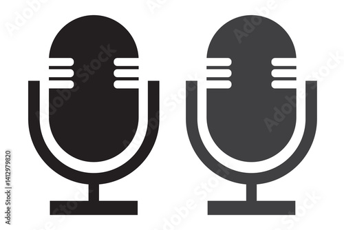 Microphone Icons set. variant microphone icon. Karaoke mic. Podcast microphone. web and mobile icons. vector illustration