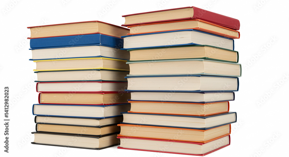 Stack of Hardcover Books in Vibrant Colors Stack of Hardcover Books in Vibrant Colors