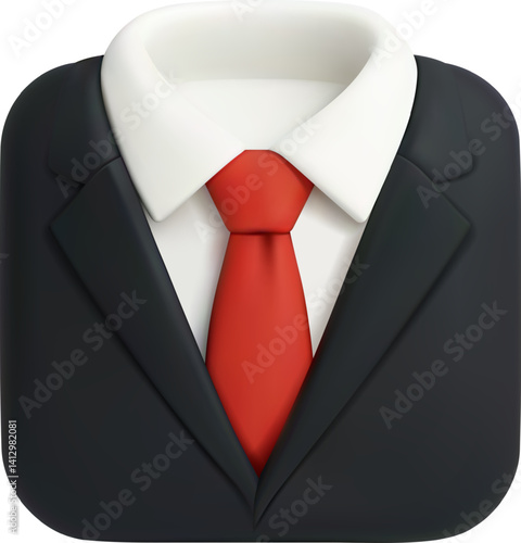 3D Business suit Tie Icon for Career and Father’s Day