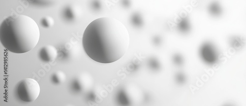 Wallpaper Mural Abstract White Spheres Floating in a Clean, Minimalist Space, Creating a Modern and Serene Atmosphere Torontodigital.ca