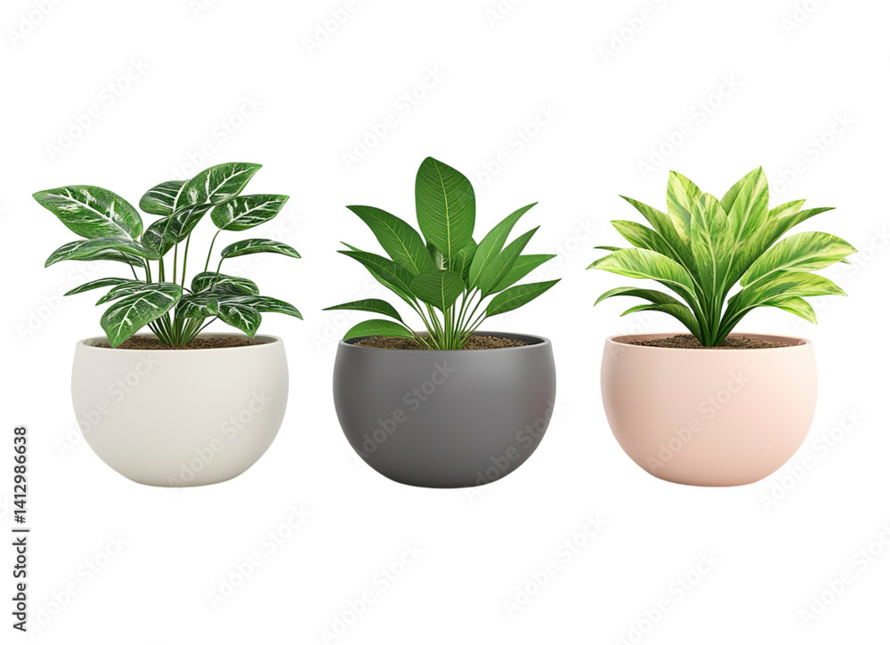 Fototapeta premium 3 set of flower pot