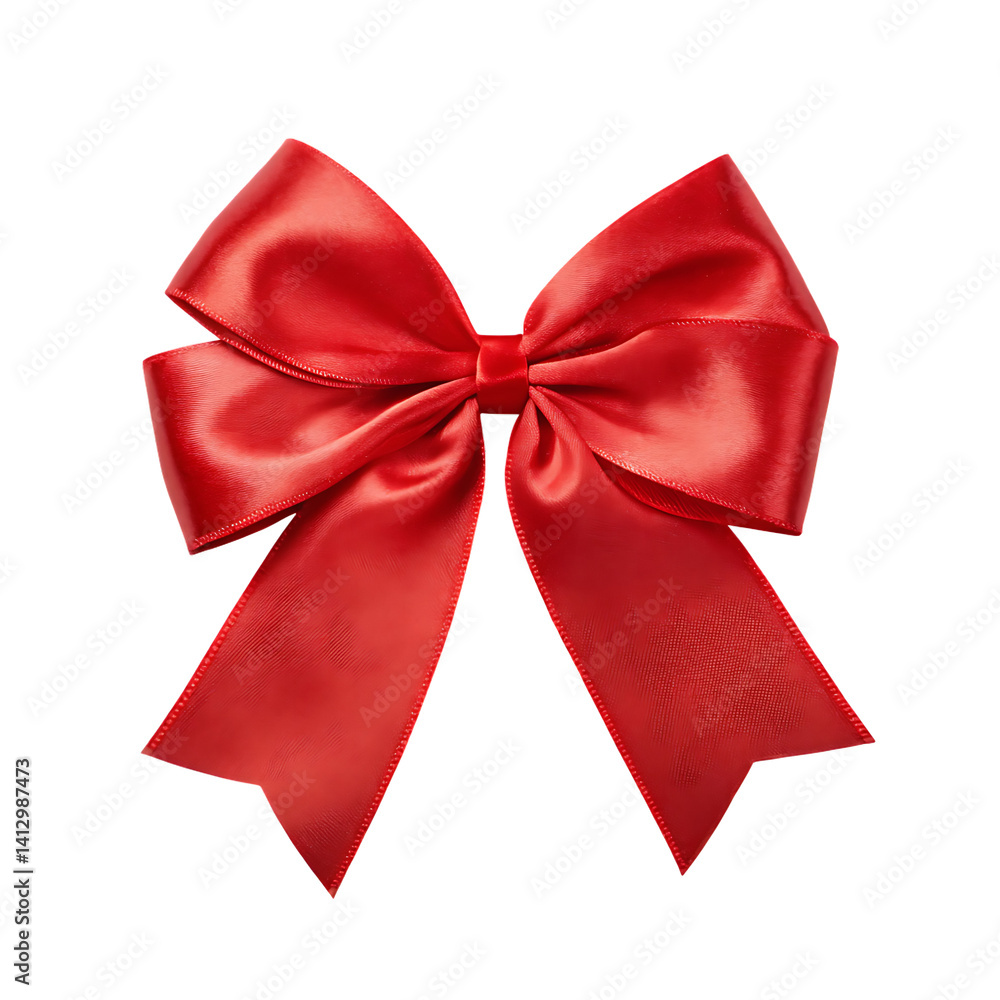 Naklejka premium Isolated Red Ribbon Bow.