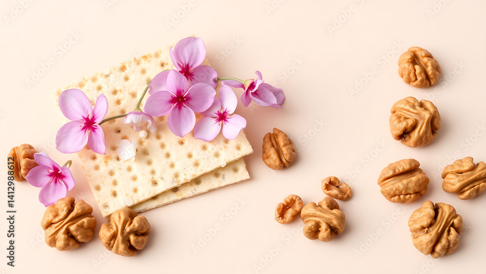 Fototapeta premium spa still life with flowers and cards, HD and 4K image