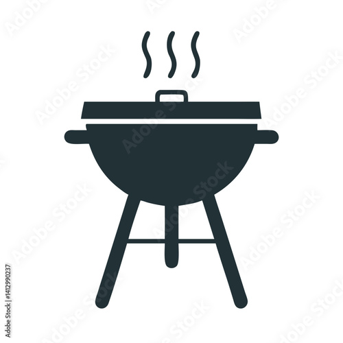 Barbecue Grill Icon Representing Outdoor Cooking