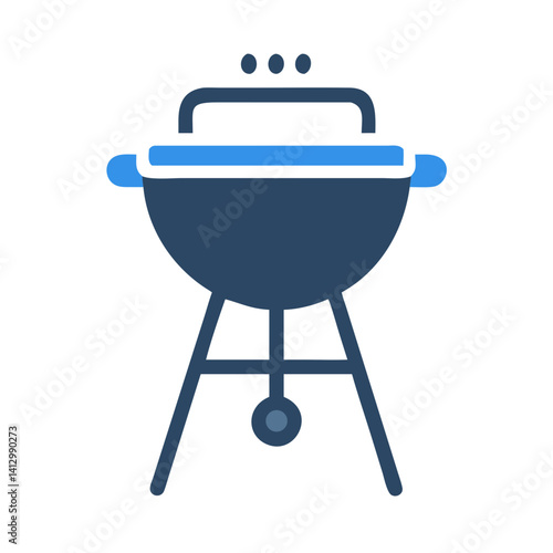 Barbecue Grill Icon Representing Outdoor Cooking