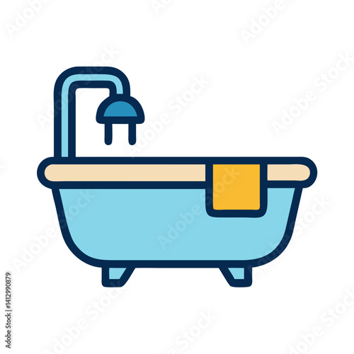 Bathtub Icon Representing Private Bathroom