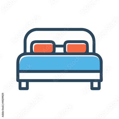 Bed Icon Representing Guest Room Accommodation