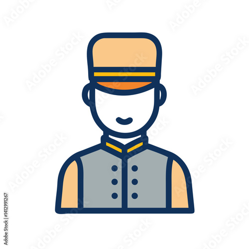 Bellhop Icon Representing Hotel Porter or Staff