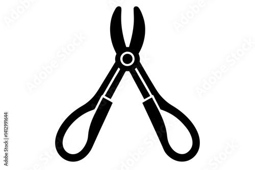 Kelly Forceps Flat Icon – Surgical Medical Tool Vector Illustration

