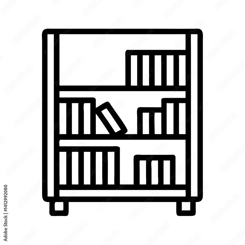 Bookshelf Icon Representing Home Library Bookshelf Icon Representing Home Library