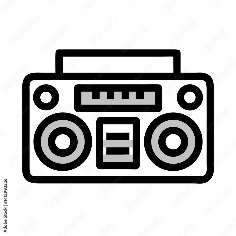 Boombox Icon Representing Music Entertainment Boombox Icon Representing Music Entertainment