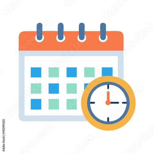 Calendar with Clock Icon Representing Booking