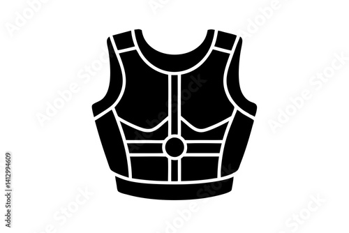 Body Vest Breastplate Armor – Flat Icon for Games and Security Design


