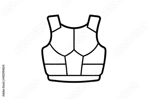 Body Vest Breastplate Armor – Flat Icon for Games and Security Design

