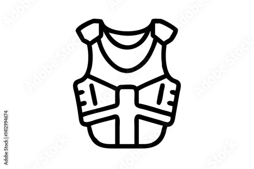 Body Vest Breastplate Armor – Flat Icon for Games and Security Design

