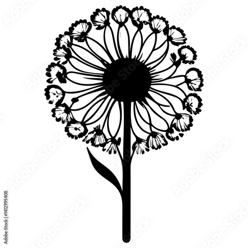 Dandelion Silhouette for Artistic Floral Designs