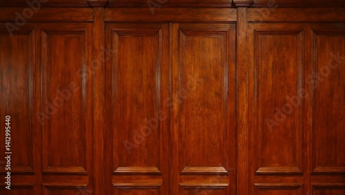 Obraz na płótnie Elegant mahogany paneling classic vertical design with wide frames Ideal for legal professional or luxury interior concepts w salonie