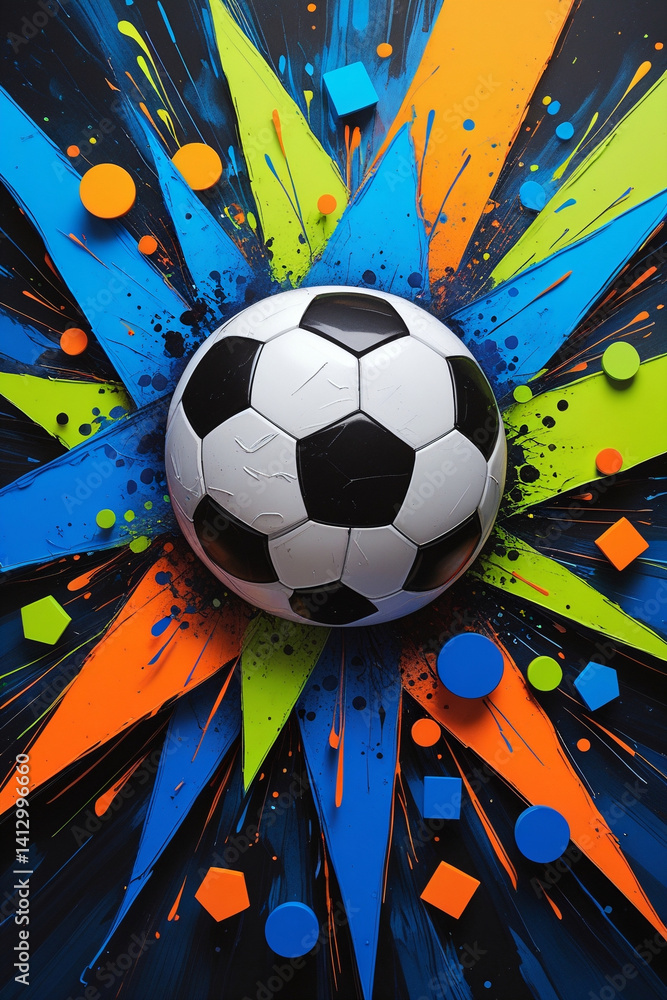 Abstract Soccer Ball Explosion Colorful Geometric Shapes Swirling Lines Dynamic Composition Generative AI Abstract Soccer Ball Explosion Colorful Geometric Shapes Swirling Lines Dynamic Composition Generative AI