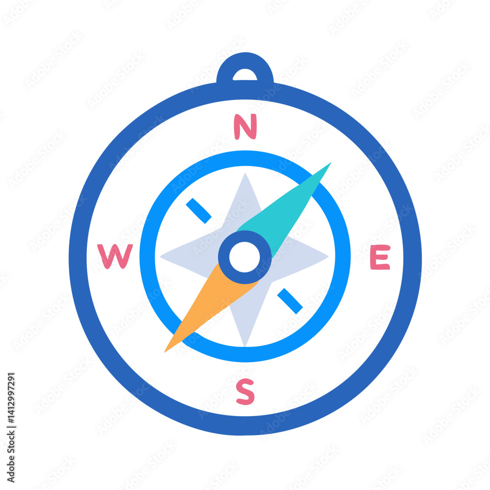 Compass Icon Representing Direction and Navigation Compass Icon Representing Direction and Navigation