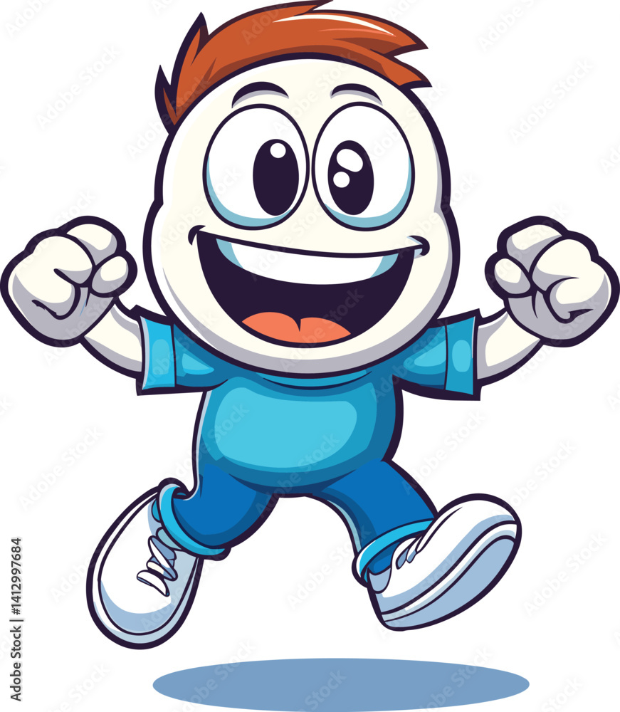 Naklejka premium happy cartoon boy