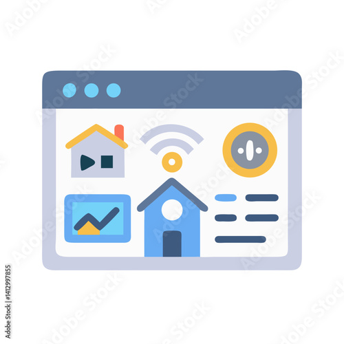 Control Dashboard Icon Representing Smart Home