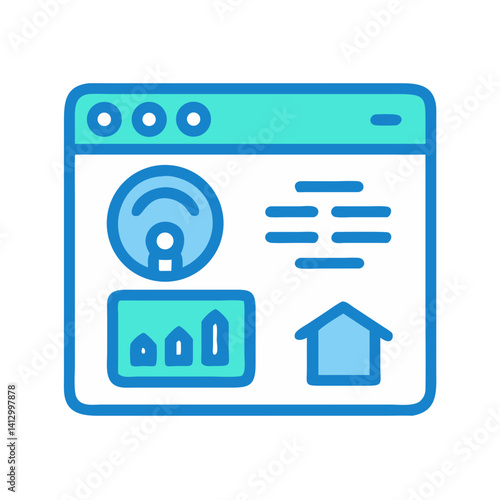 Control Dashboard Icon Representing Smart Home