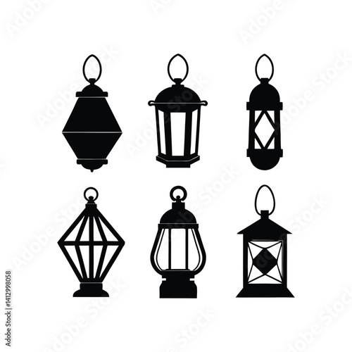 6-different styles of a lantern silhouette