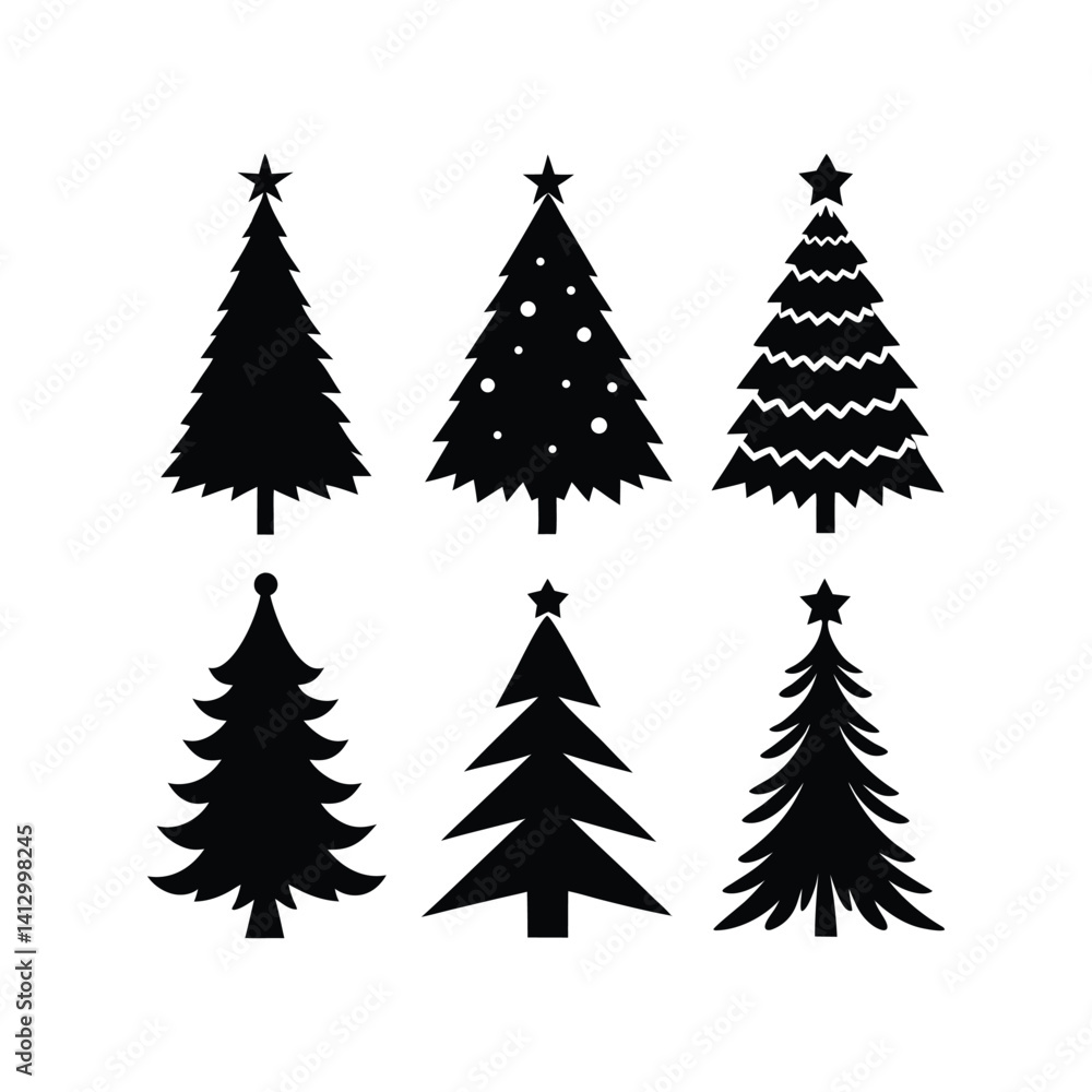 Fototapeta premium set of christmas trees