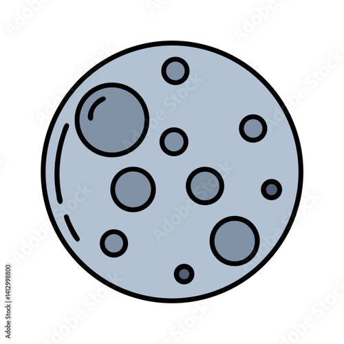 Cratered Moon Icon Representing Celestial Surface