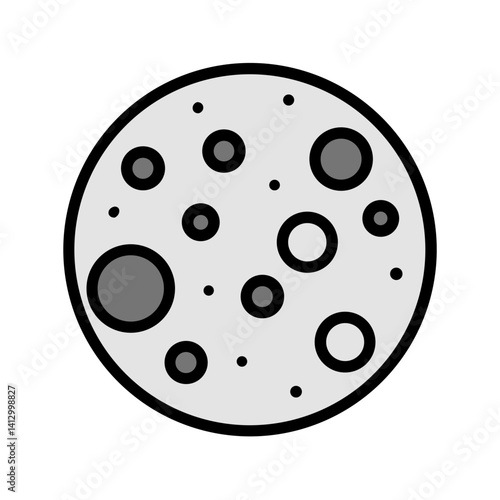 Cratered Moon Icon Representing Celestial Surface