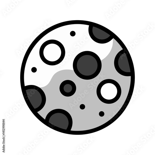Cratered Moon Icon Representing Celestial Surface
