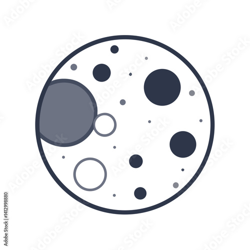 Cratered Moon Icon Representing Celestial Surface