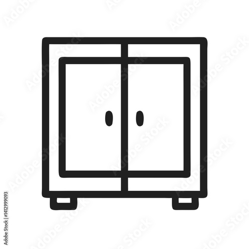 Cupboard Icon Representing Enclosed Storage Cabinet