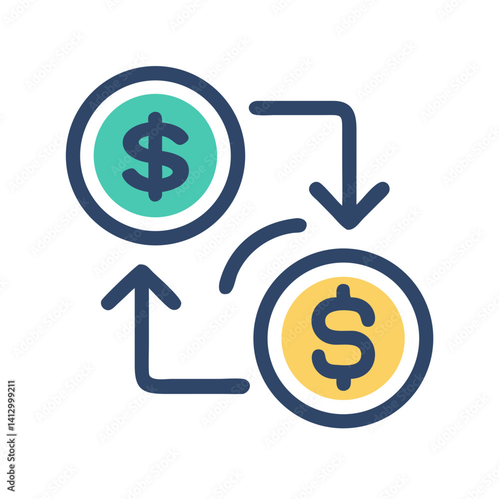 Currency Conversion Icon Representing Exchange Rate Currency Conversion Icon Representing Exchange Rate