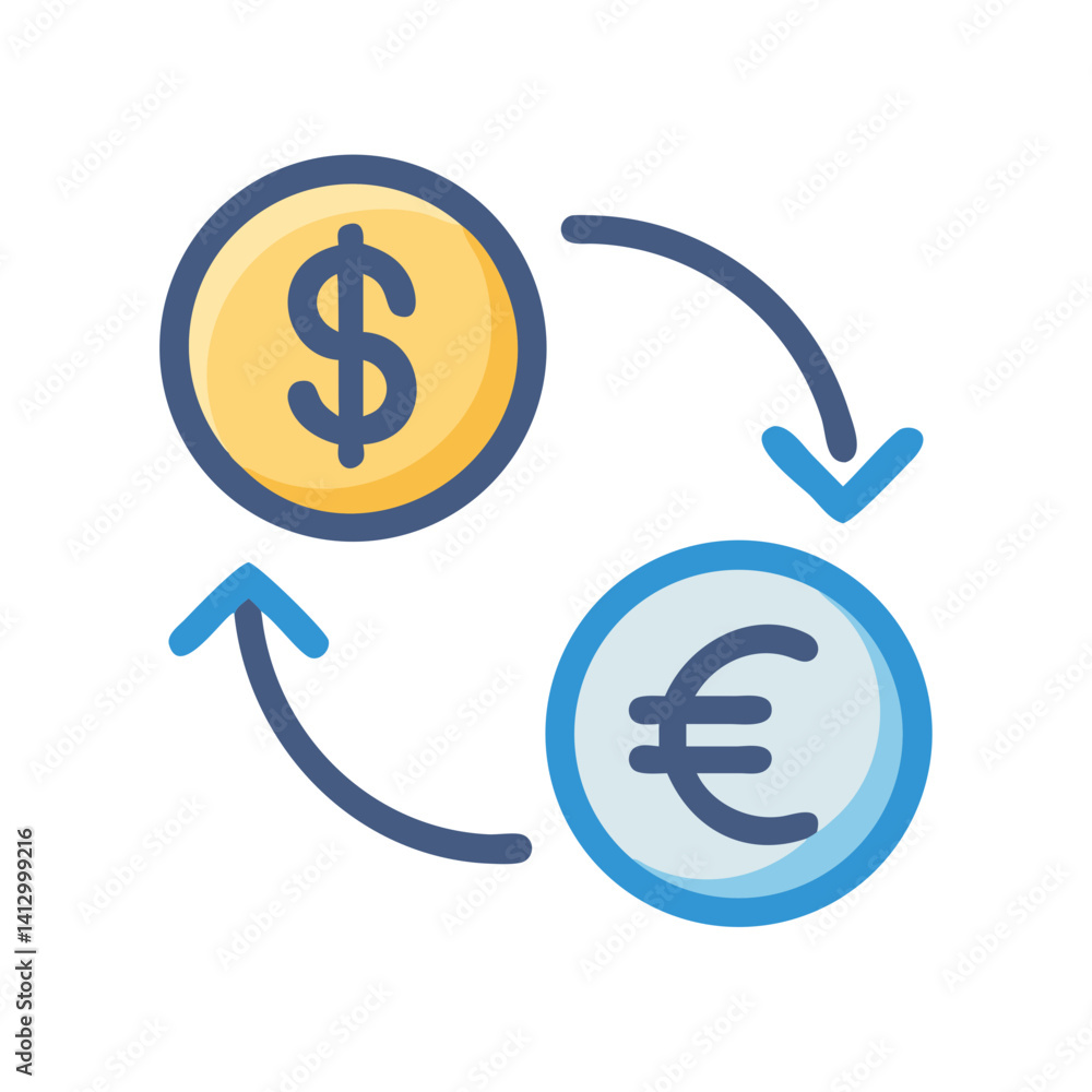 Currency Conversion Icon Representing Exchange Currency Conversion Icon Representing Exchange