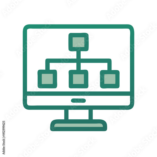 Desktop Hierarchy Icon Representing Business Structure